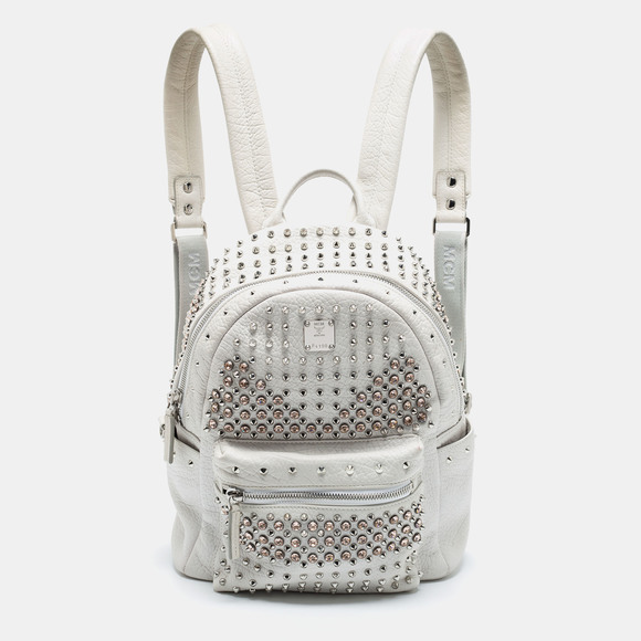 MCM Bags Mcm White Swarovski Crystal Embellished Leather Small